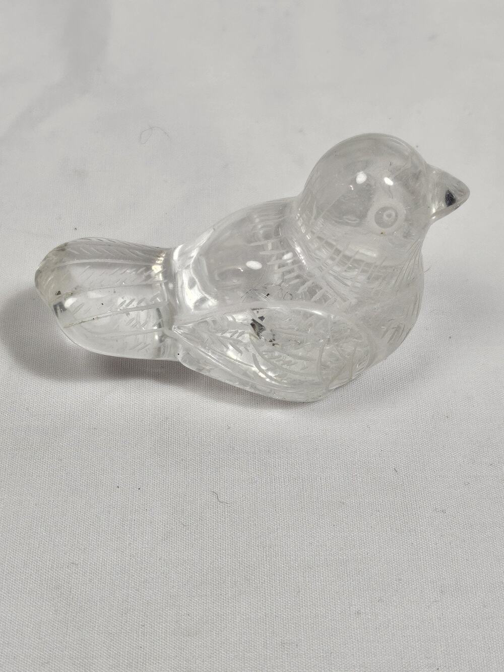 Crystal Bird Figurine - Small Sparrow 1.5" x 3" Crystal Figurine